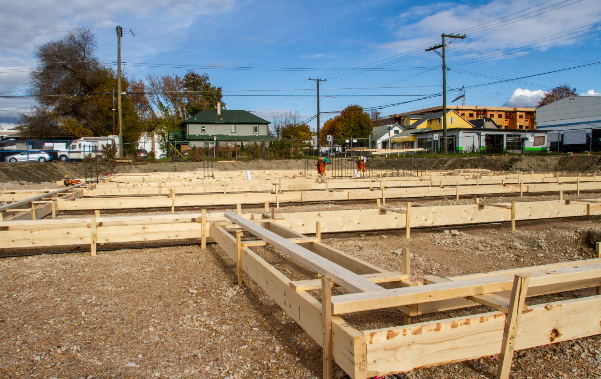 Laying out the plans for a commercial construction build