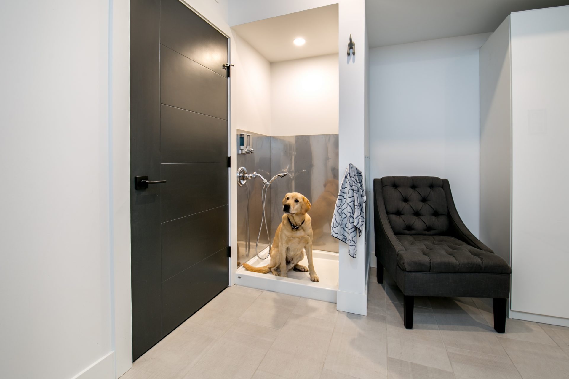 custom home with a pet shower