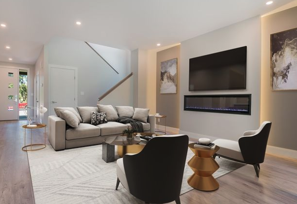 Custom homes living room concepts
