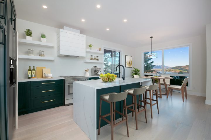 staged kitchen in a custom home