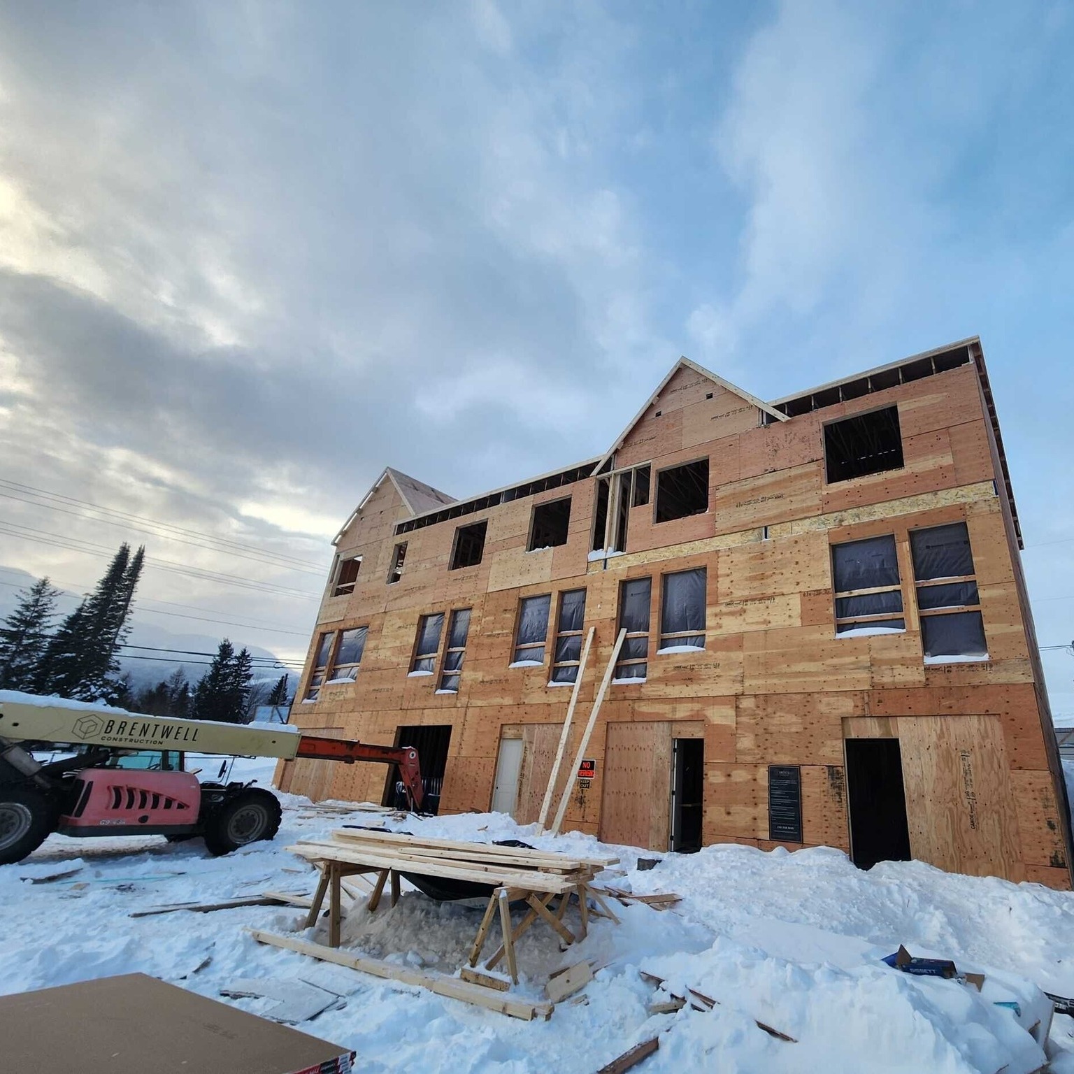 exterior shot of multifamily construction project in revelstoke